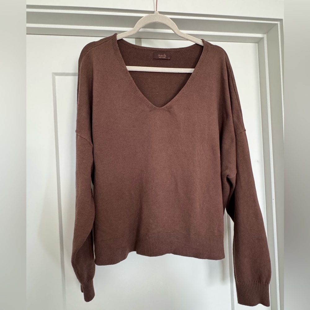 Nuuds Luxe V-Neck Sweater - Coffee - XL
